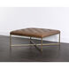 Endall 17 inch Antique Brass / Vintage Camel Leather Ottoman